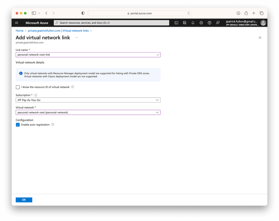 Link Zone to Virtual Network