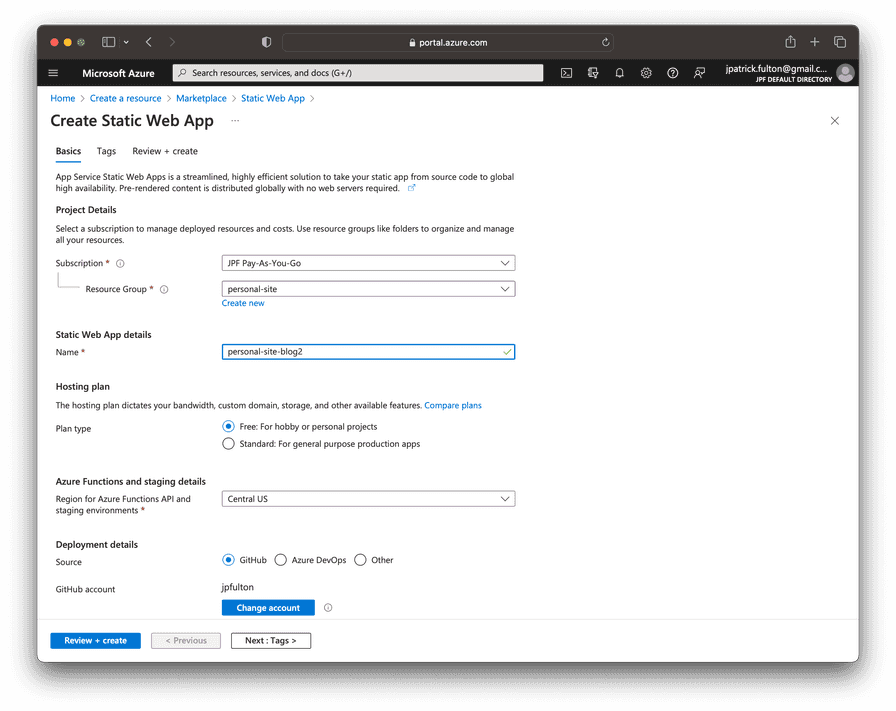 Azure Step Three