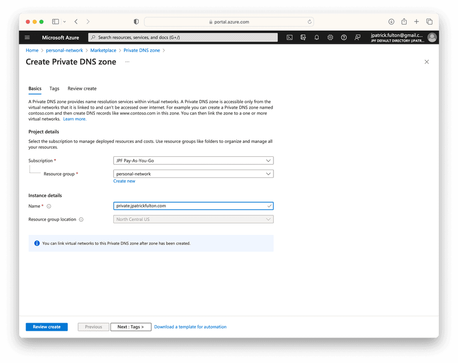 Create a Private DNS Zone 2