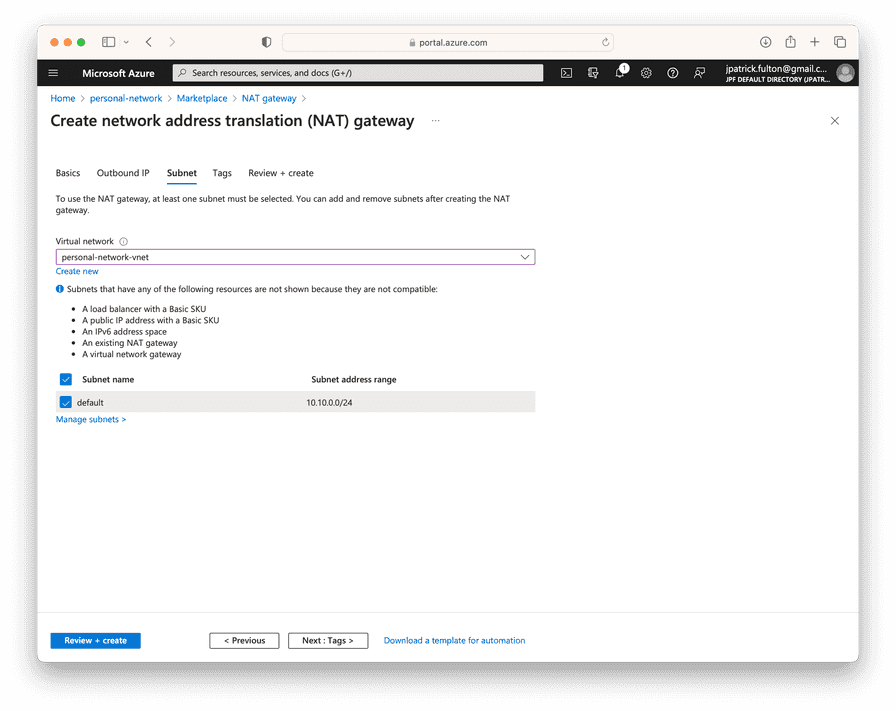 Create a NAT Gateway 3